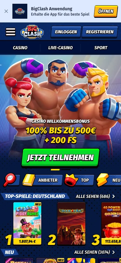 Mobile Erfahrung im Browser – BigClash